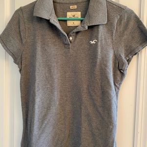 Ladies Grey Hollister Stretch Polo Shirt, Size XL